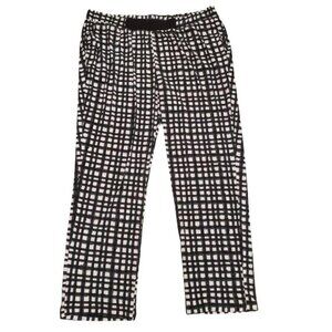 Nina Leonard Black & White Checkered Elastic Waist Womens Pants Size 3XL